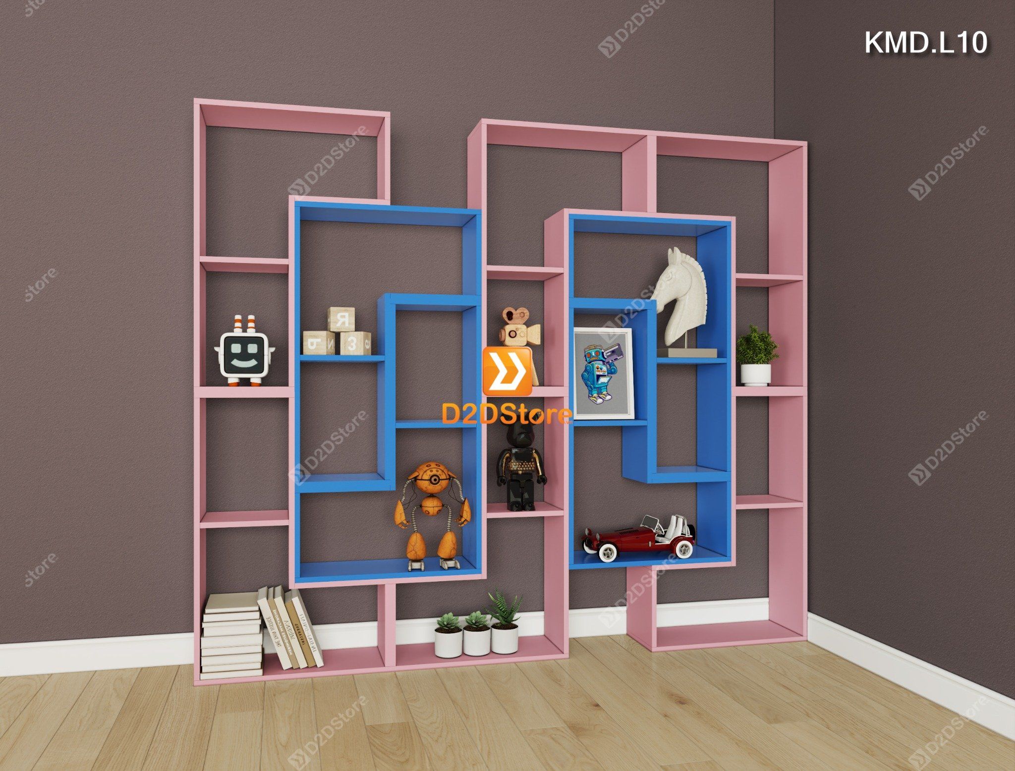  Kệ sách module trang trí mã KMD.L10 