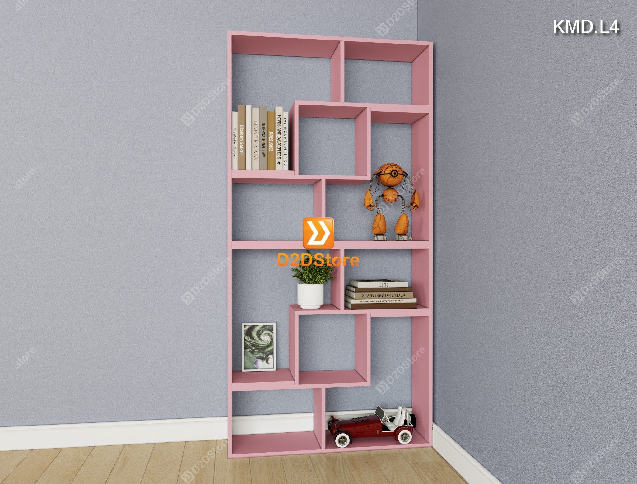  Kệ sách module trang trí mã KMD.L4 