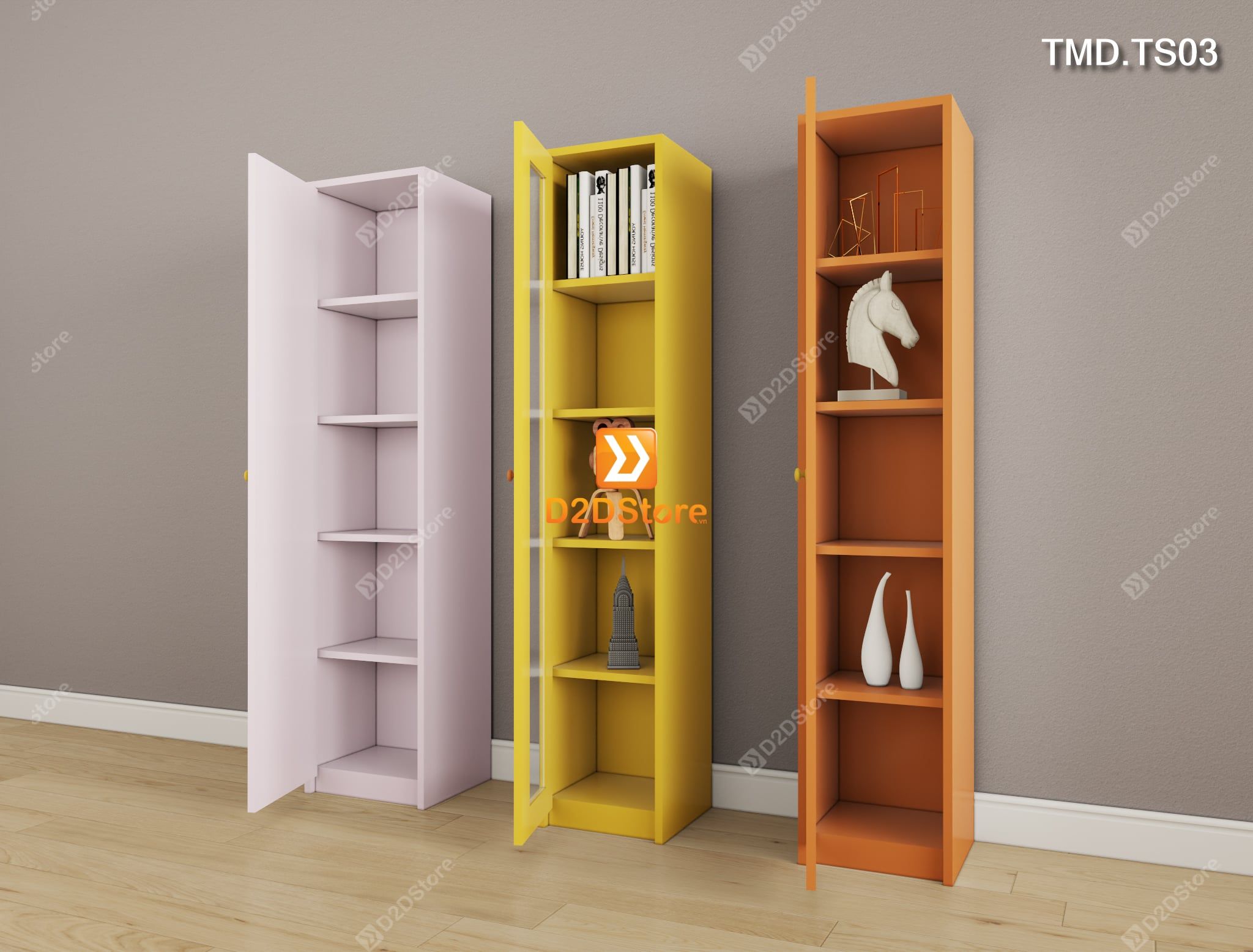  Bộ 3 tủ module đựng sách đồ chơi đồ trang trí và xếp đồ dùng mã TMD.TS03 