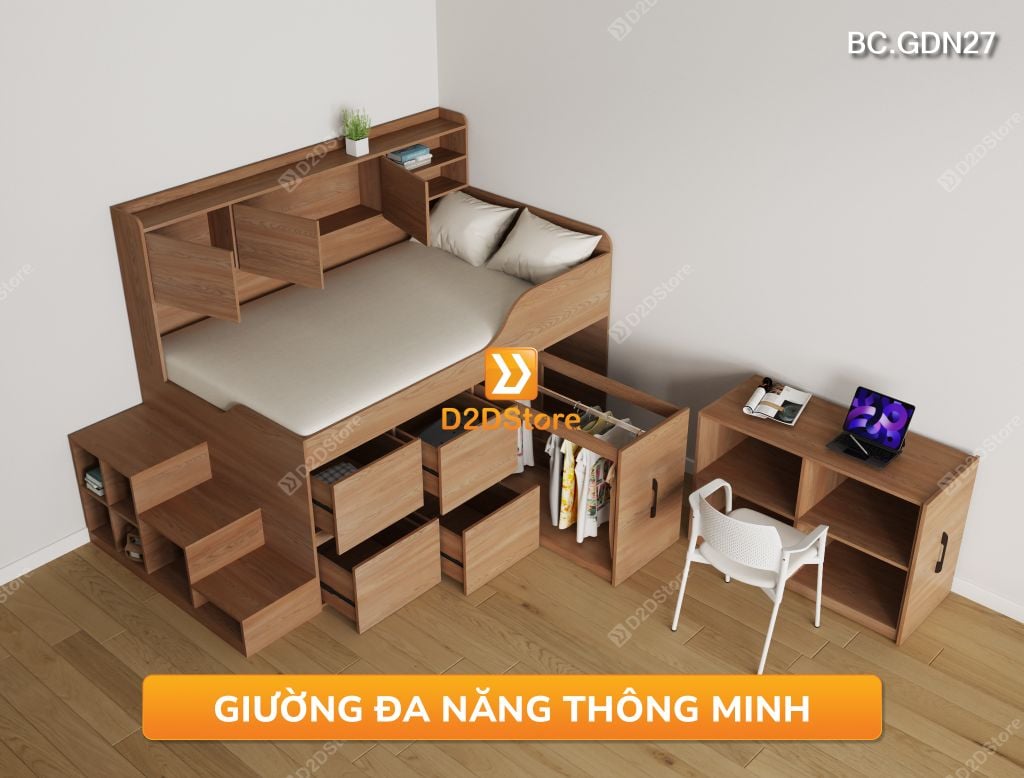 Giường đa năng lưu trữ thông minh BC.GDN27 - Ảnh 1