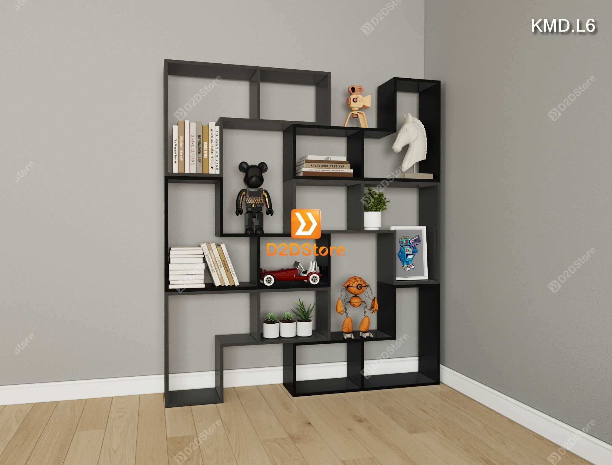  Kệ sách module trang trí mã KMD.L6 