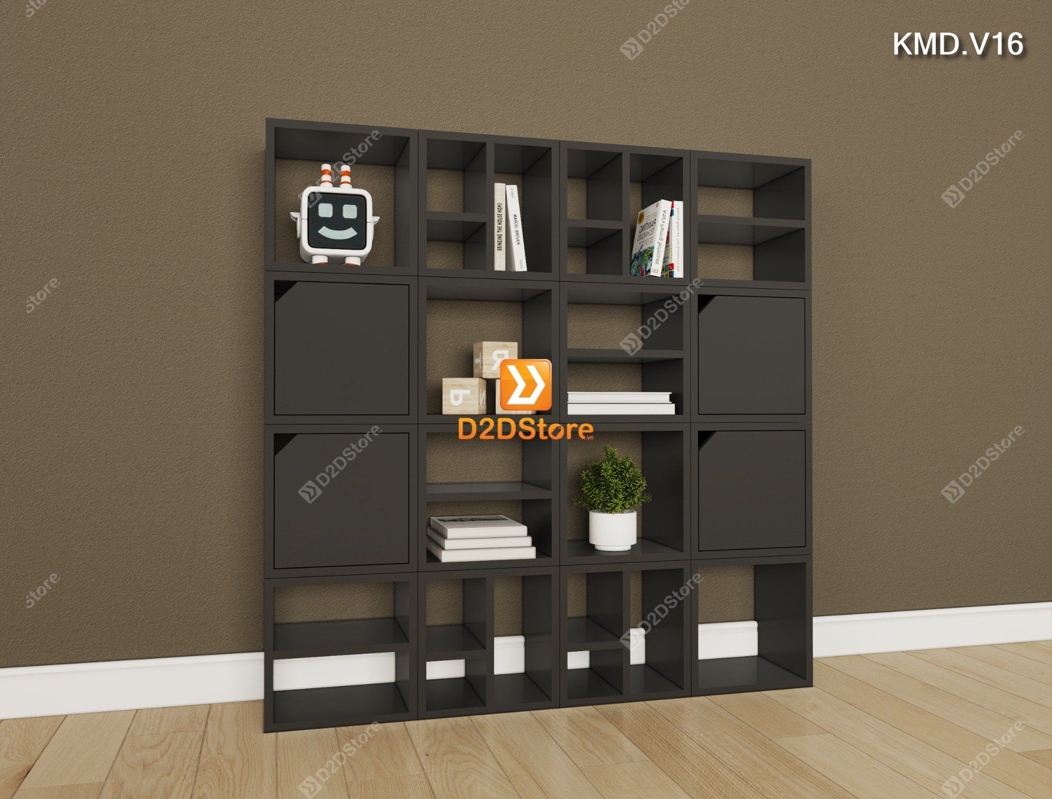  Kệ sách module trang trí mã KMD.V16 