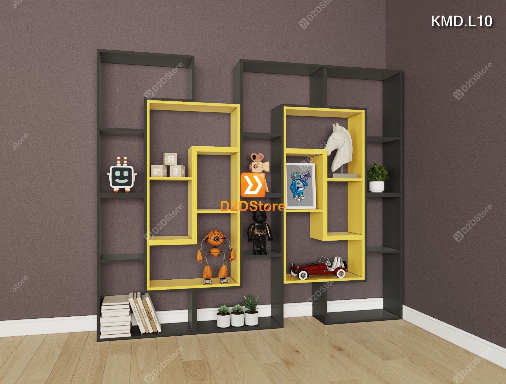  Kệ sách module trang trí mã KMD.L10 