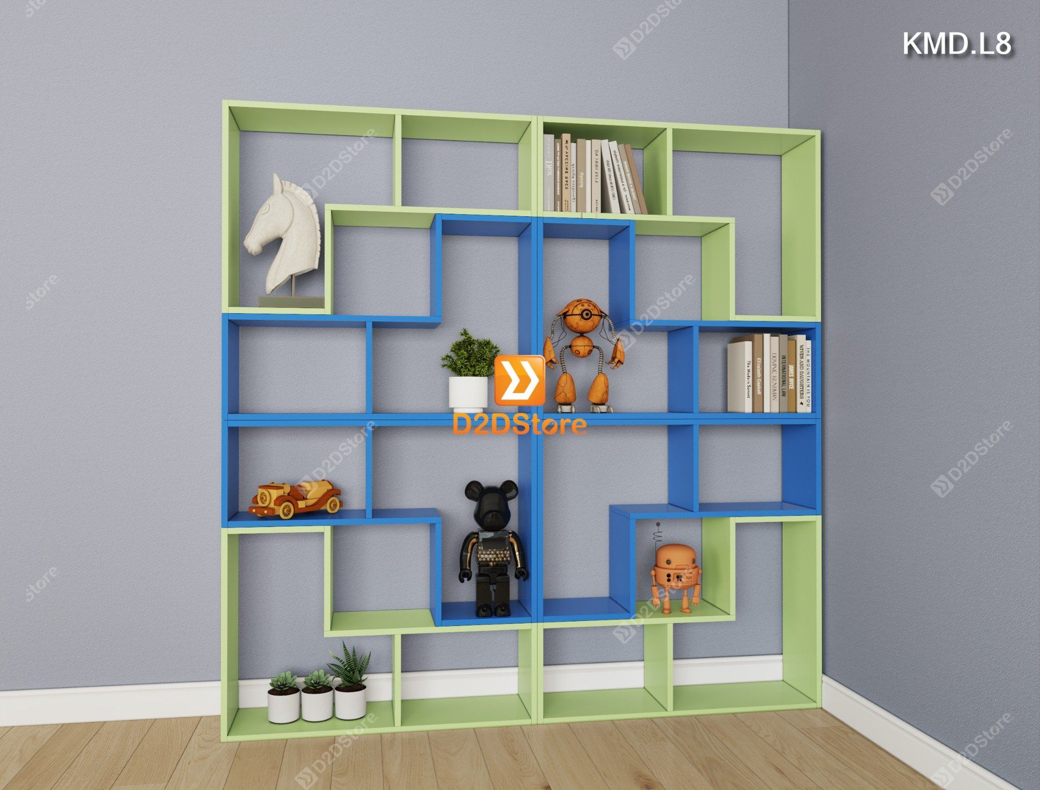  Kệ sách module trang trí mã KMD.L8 