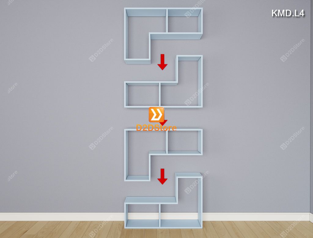 Kệ sách module trang trí mã KMD.L4