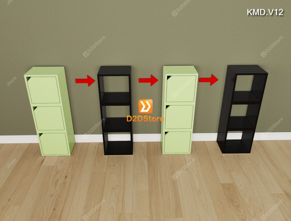 Kệ sách module trang trí mã KMD.V12