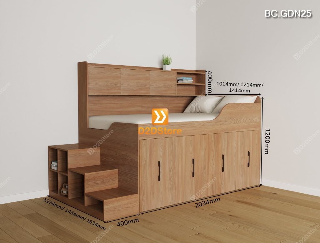 Giường đa năng nhiều tủ lưu trữ BC.GDN25 - Ảnh 4