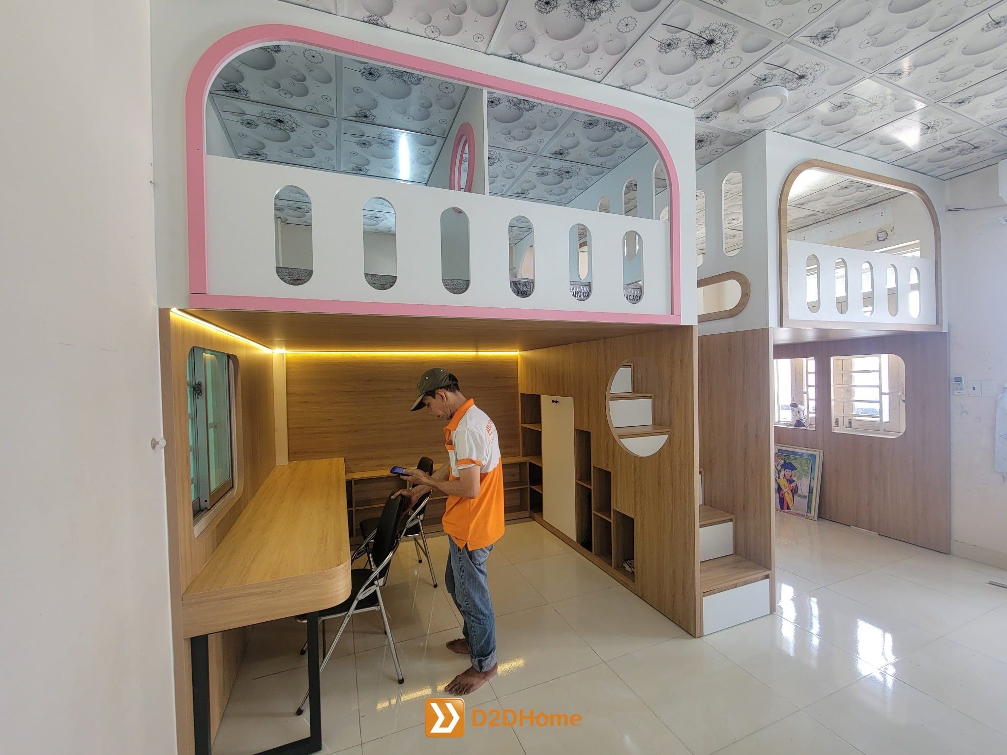  Phòng ngủ giường tầng cho 3 bé trai nhà chị Hoa 