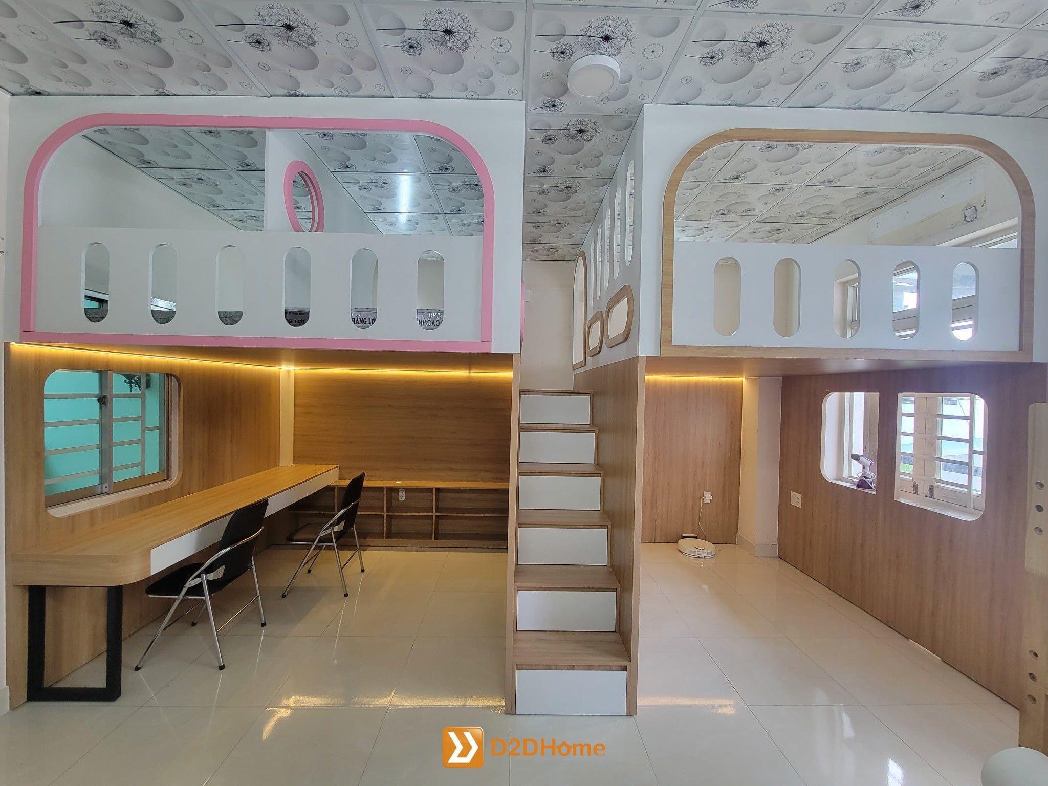  Phòng ngủ giường tầng cho 3 bé trai nhà chị Hoa 