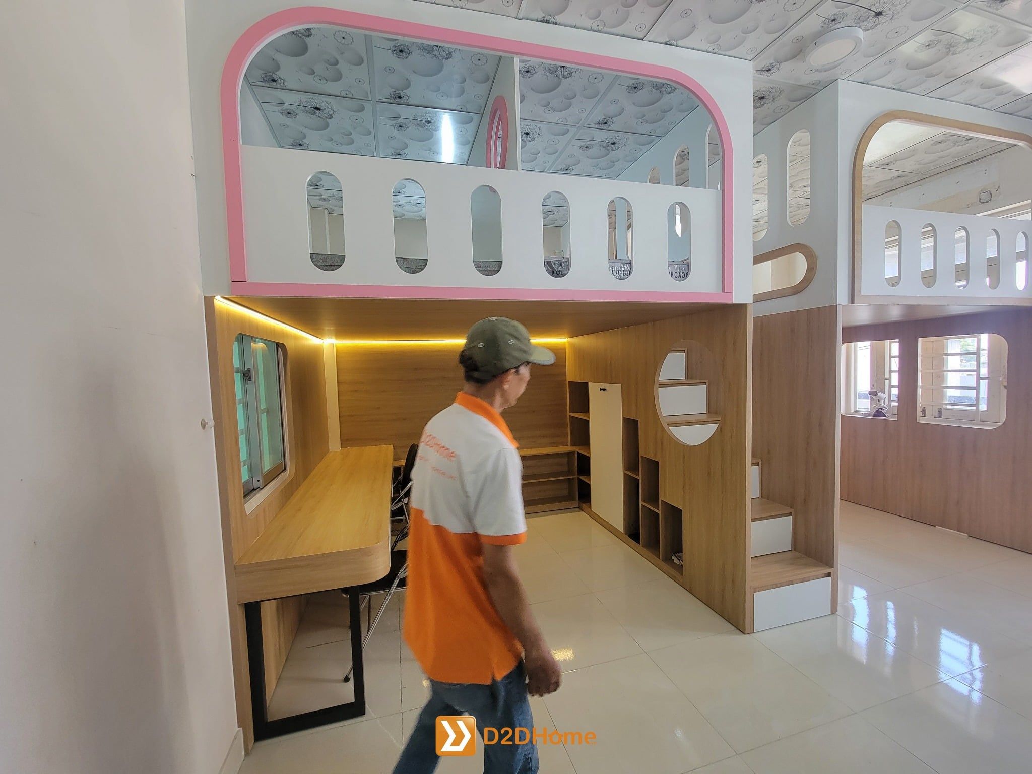  Phòng ngủ giường tầng cho 3 bé trai nhà chị Hoa 