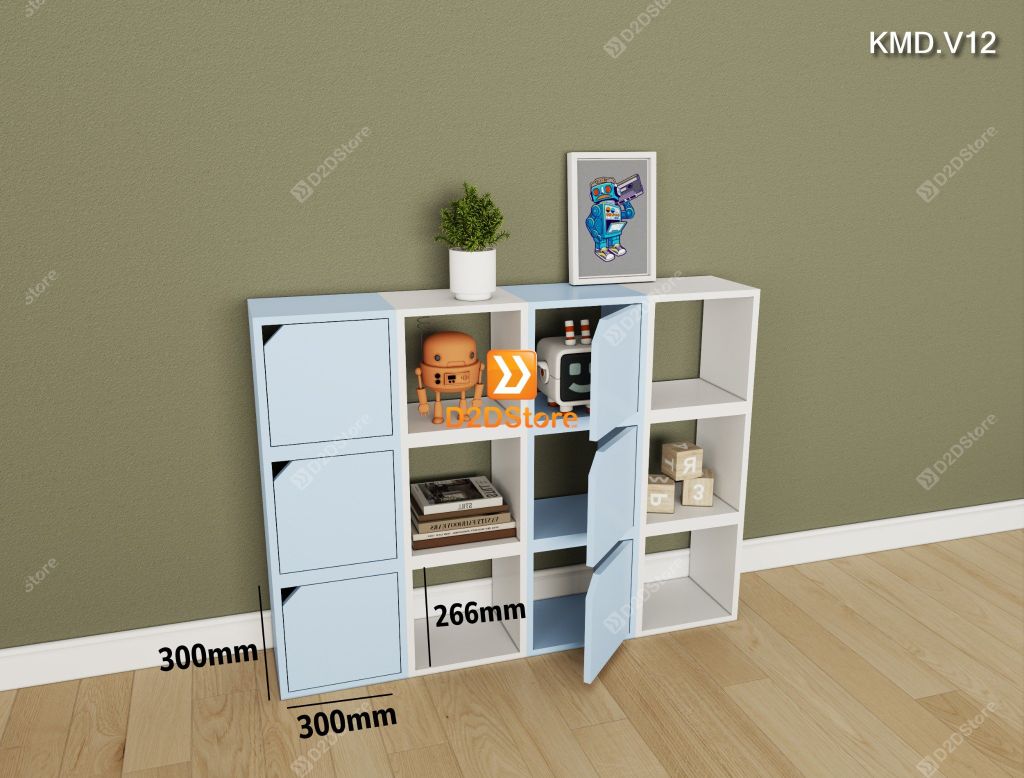 Kệ sách module trang trí mã KMD.V12