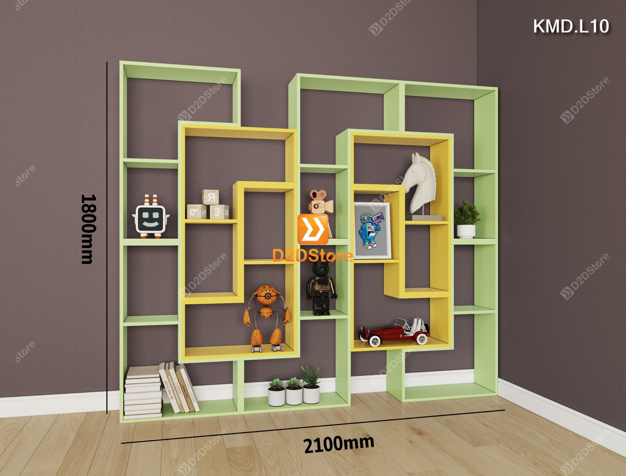  Kệ sách module trang trí mã KMD.L10 