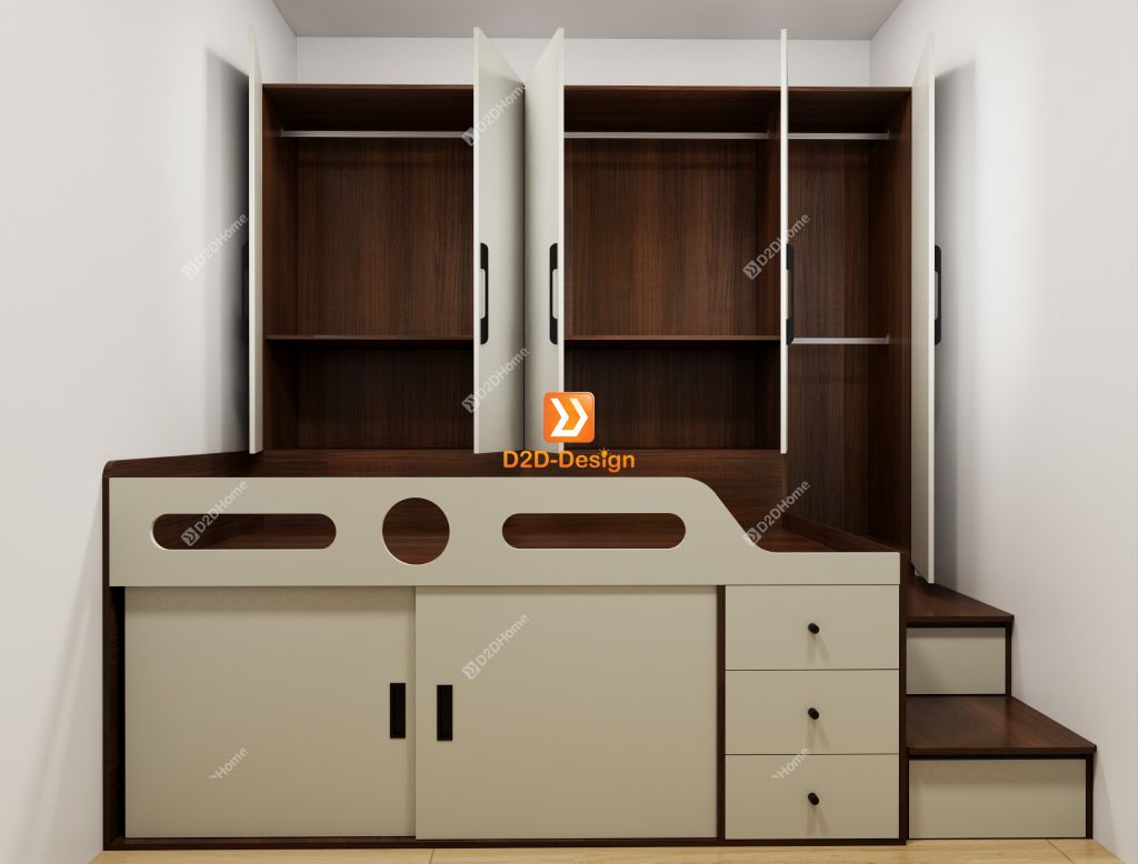 Phòng ngủ với hệ giường tủ kết hợp nhà chị Chi Lê - Ảnh 4