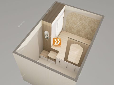 Phòng ngủ với hệ giường tủ bàn kết hợp nhà chị Yumi