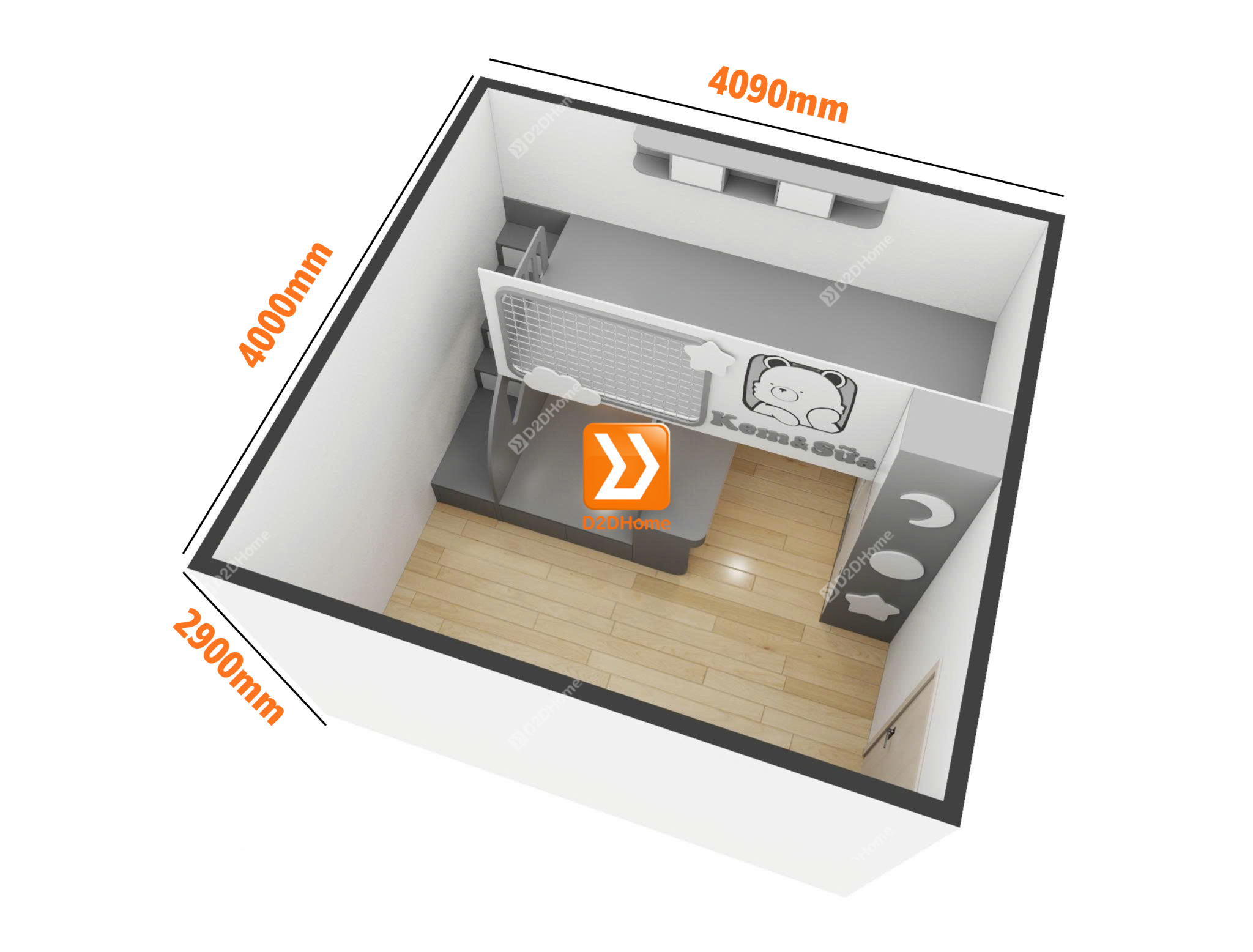  Phòng ngủ giường tầng cho 2 bé gái nhà chị Thúy Vy 