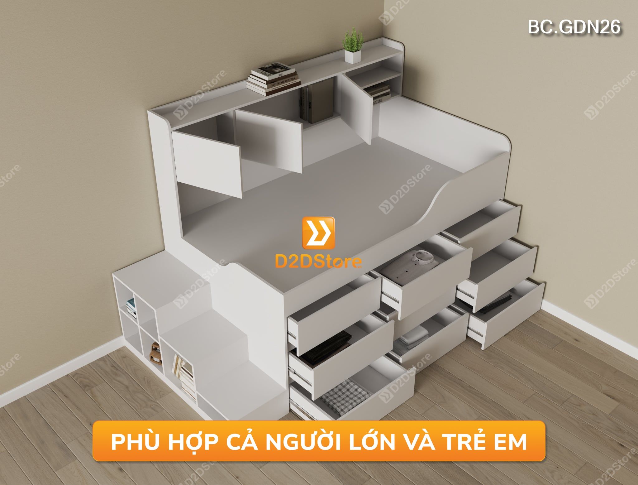  Giường đa năng nhiều ngăn kéo BC.GDN26 