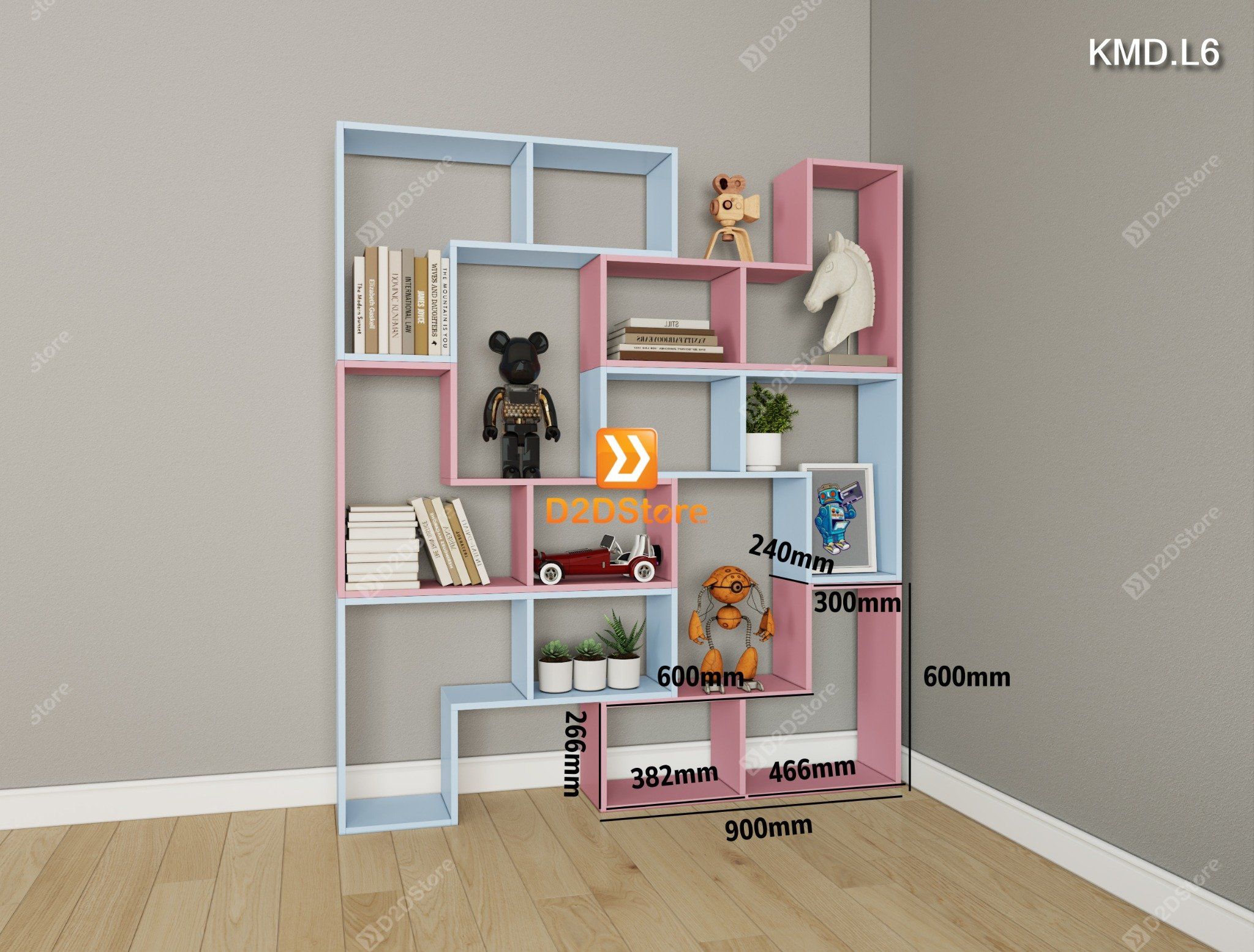  Kệ sách module trang trí mã KMD.L6 