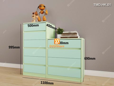 Bộ 2 tủ module có 10 ngăn kéo đựng đồ dùng tiện ích mã TMD.HK.01