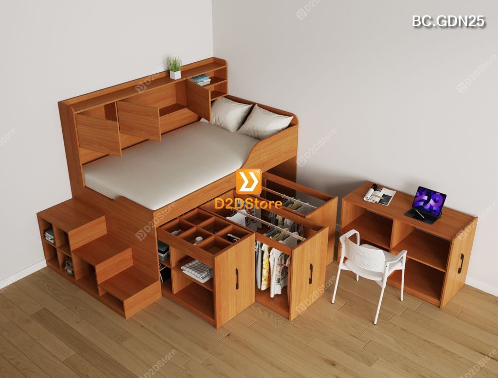 Giường đa năng nhiều tủ lưu trữ BC.GDN25 - Ảnh 9