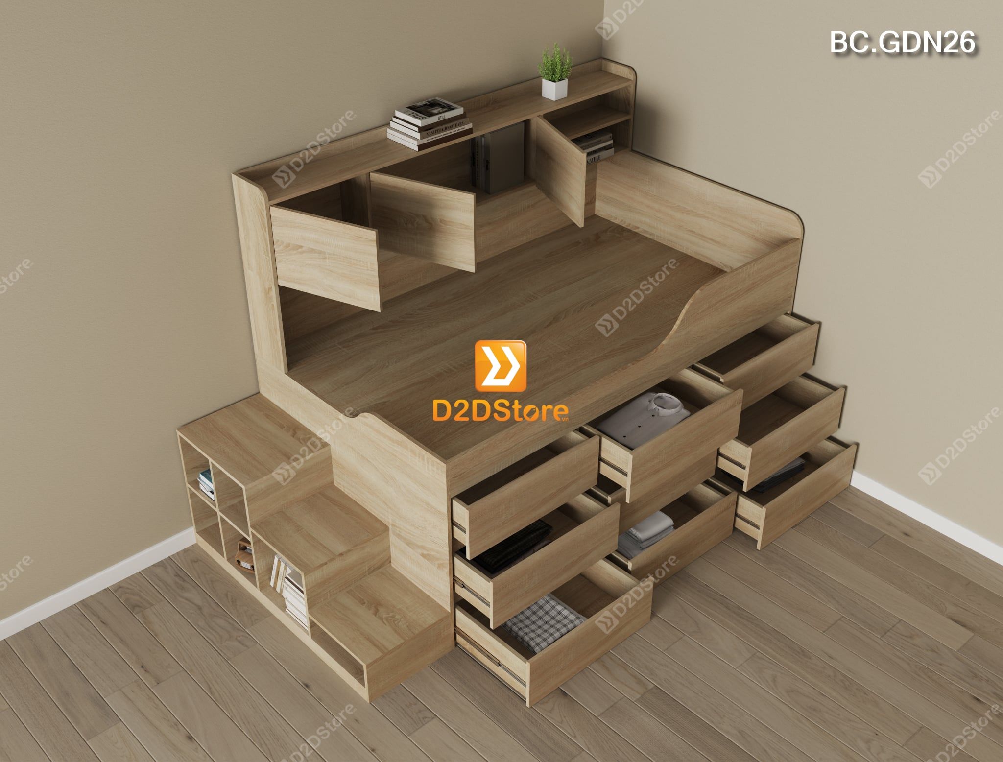  Giường đa năng nhiều ngăn kéo BC.GDN26 