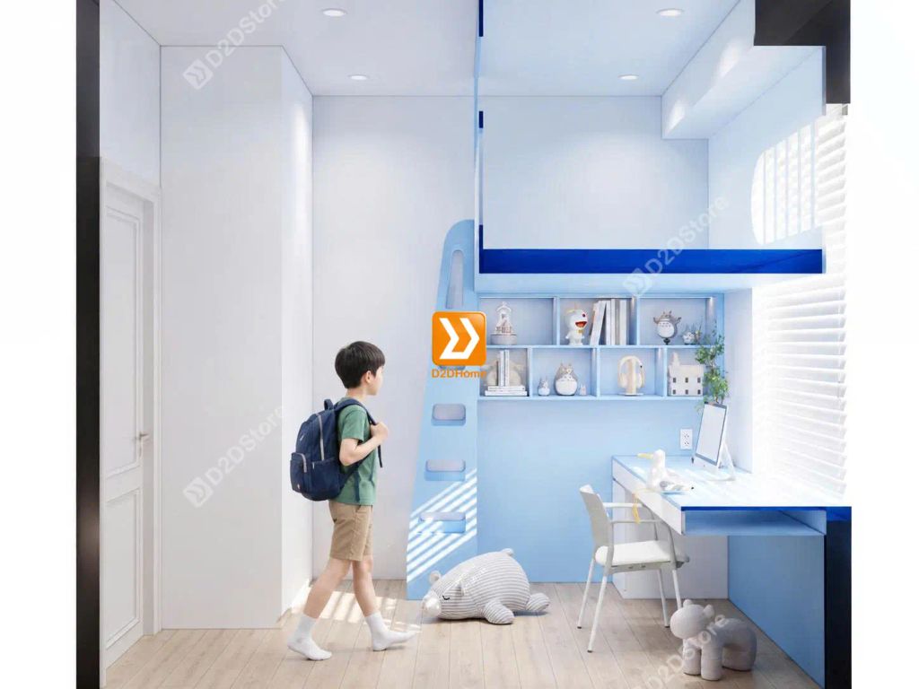 Phòng ngủ giường tầng 1 bé trai nhà anh Huang Juang - Ảnh 14