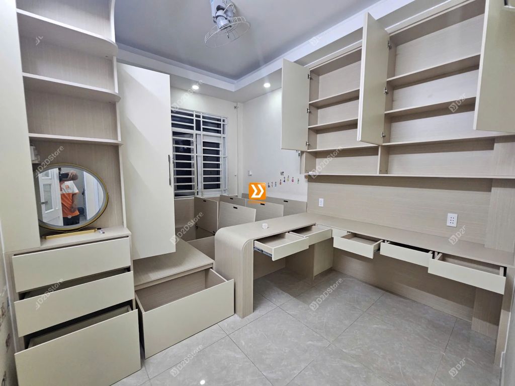 Hệ giường tủ bàn kết hợp bố trí tiết kiệm diện tích tối ưu công năng nhà anh Hữu Vĩnh - Ảnh 10