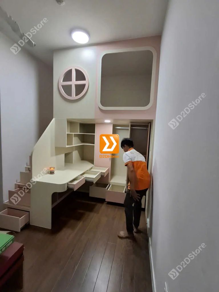 Phòng ngủ giường tầng cho bé gái nhà anh Đình Thọ - Ảnh 4