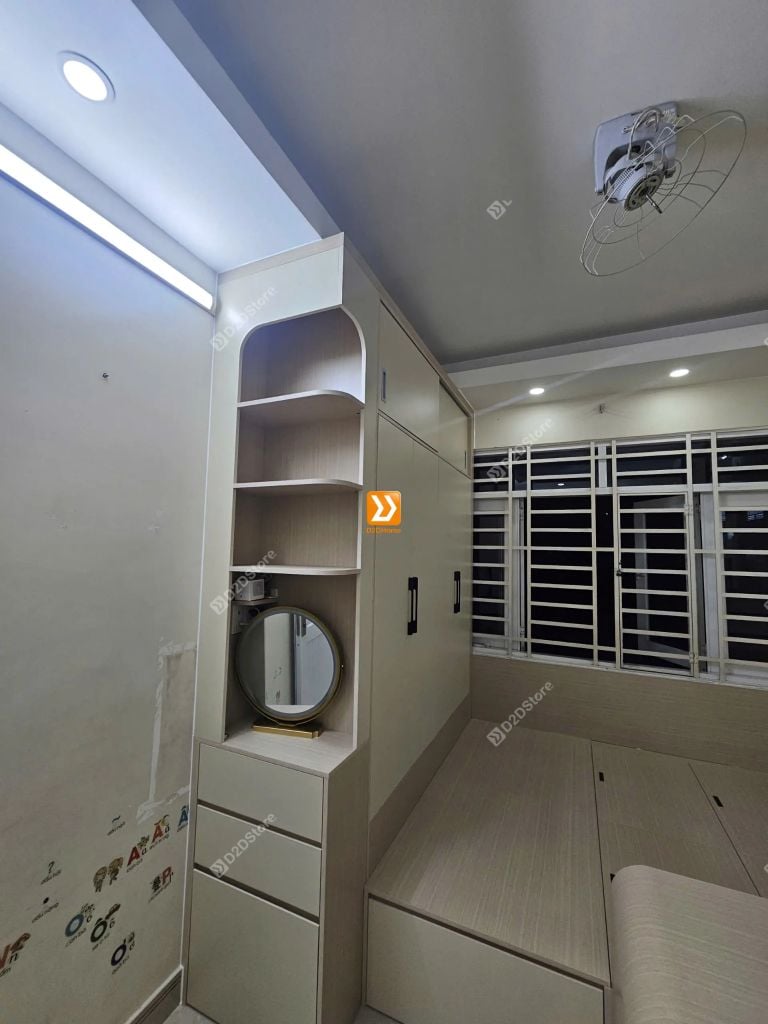 Hệ giường tủ bàn kết hợp bố trí tiết kiệm diện tích tối ưu công năng nhà anh Hữu Vĩnh - Ảnh 7