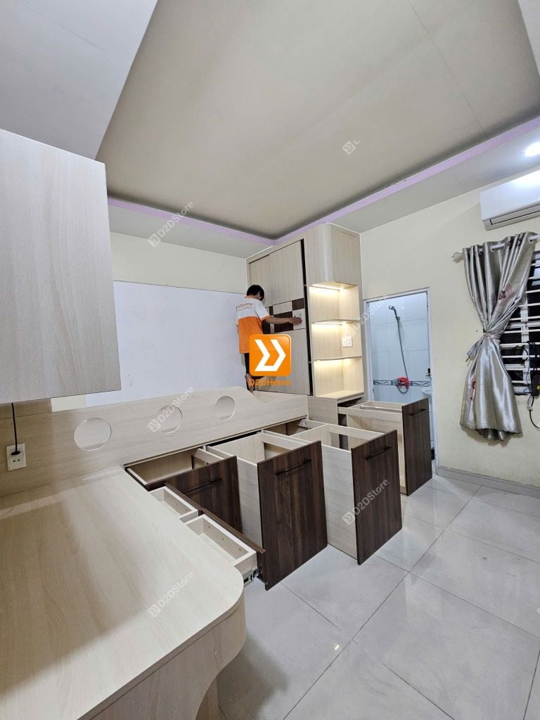 Tủ giường đa năng lưu trữ thông minh nhà anh Phương Trần