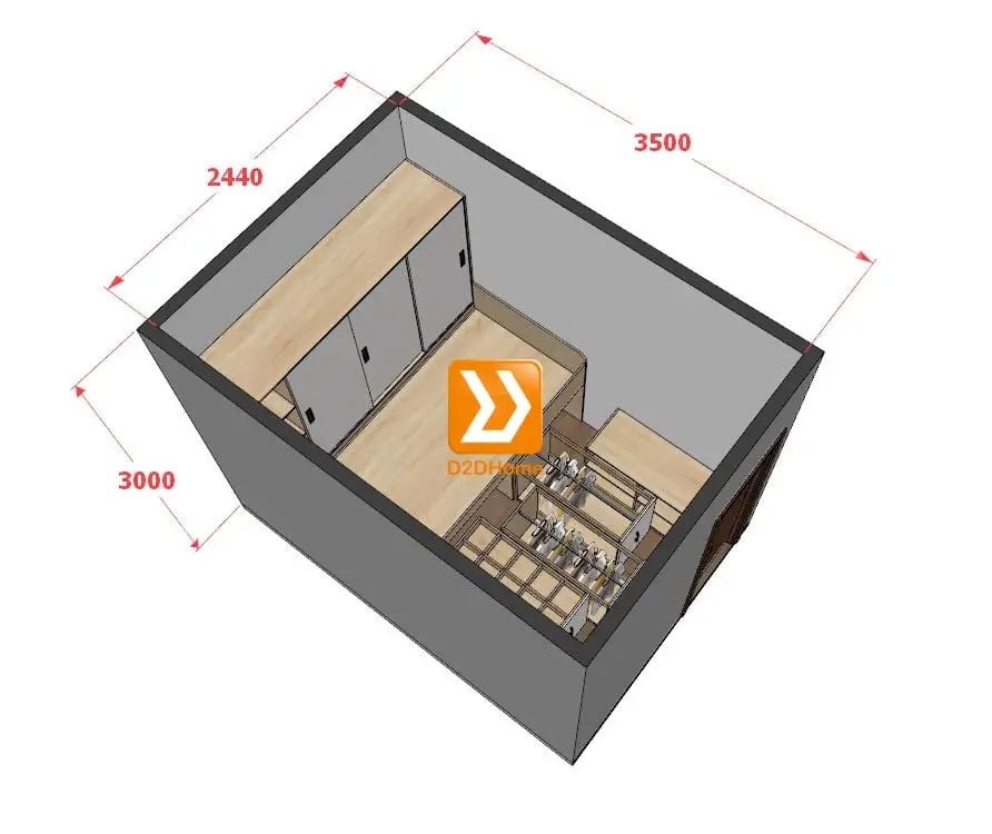 Hệ giường tủ bàn lưu trữ thông minh cho bạn nam hoặc nữ độc thân phòng nhỏ - Ảnh 3