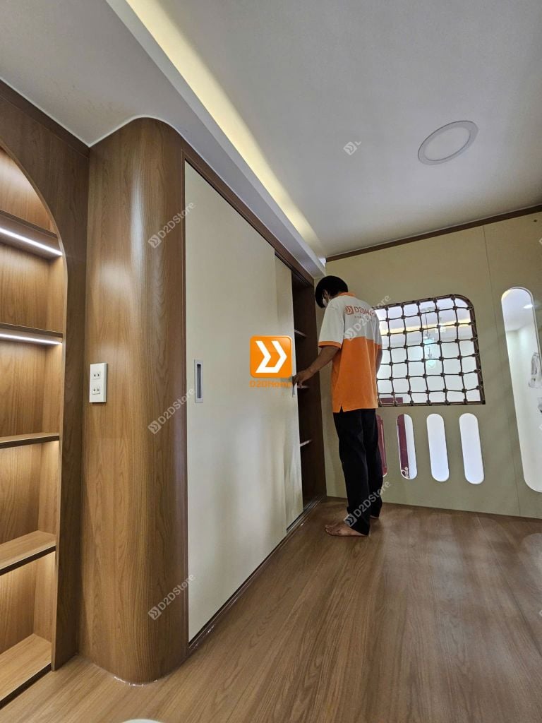 Phòng ngủ giường tầng cho 2 bé gái trạc tuổi nhà chị Thanh Thảo