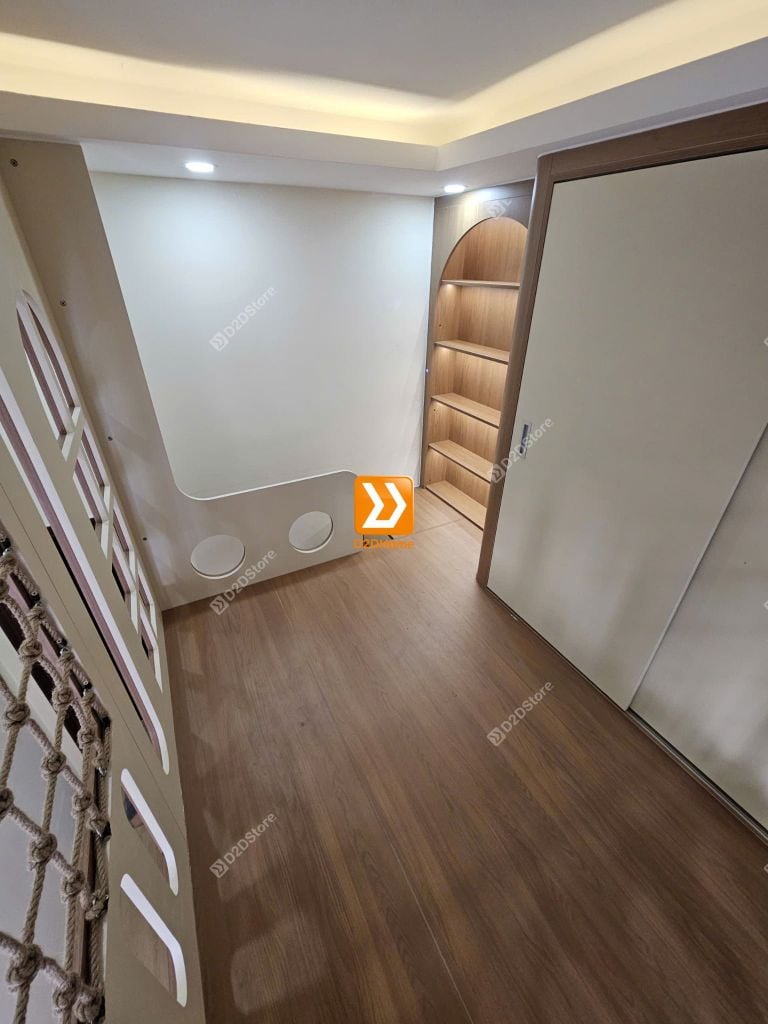 Phòng ngủ giường tầng cho 2 bé gái trạc tuổi nhà chị Thanh Thảo