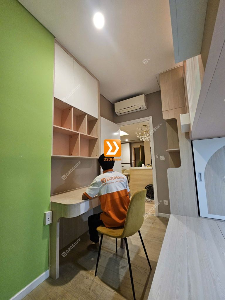 Phòng ngủ giường tầng cho 2 bé trai và gái nhà chị Thu Thủy