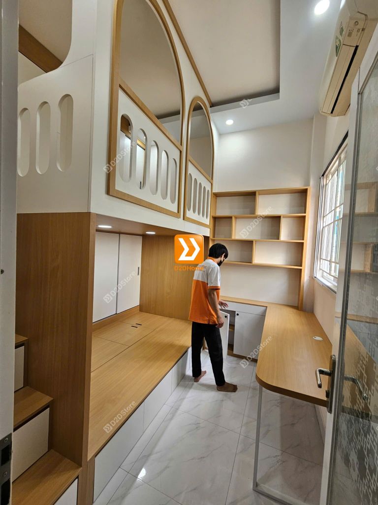Phòng ngủ giường tầng cho 2 bé trai và gái nhà chị My My