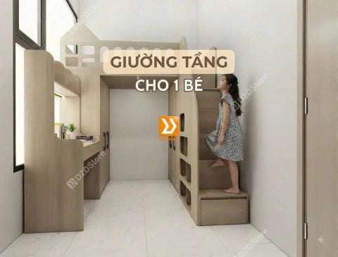 Phòng ngủ giường tầng cho bé gái nhà chị Tâm Nguyễn