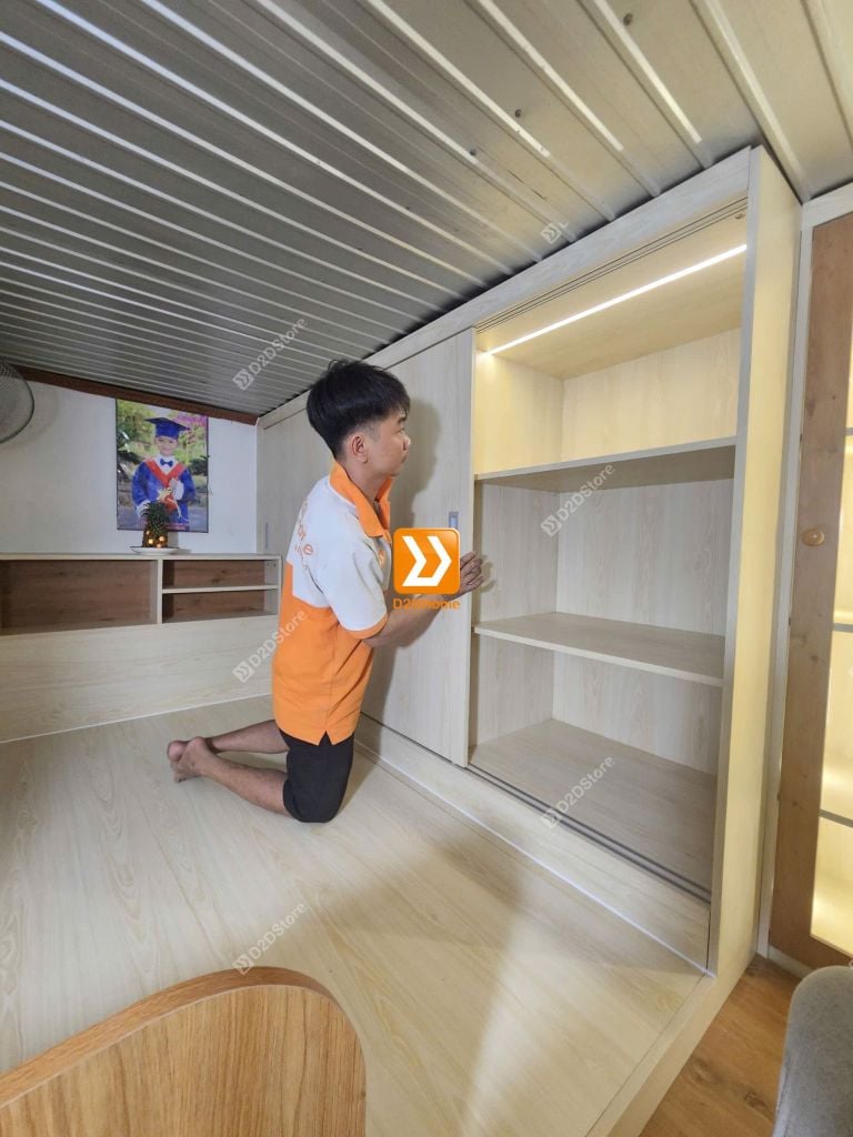 Phòng ngủ giường tầng 2 bé trai nhà chị Meet Nguyễn