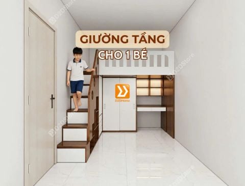 Phòng ngủ giường tầng cho bé trai nhà chị Phan Thảo