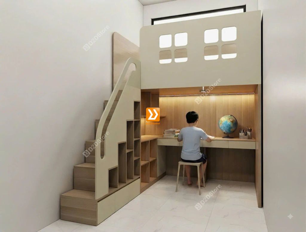 Phòng ngủ giường tầng cho bé trai nhà chị Hồng Ánh - Ảnh 4