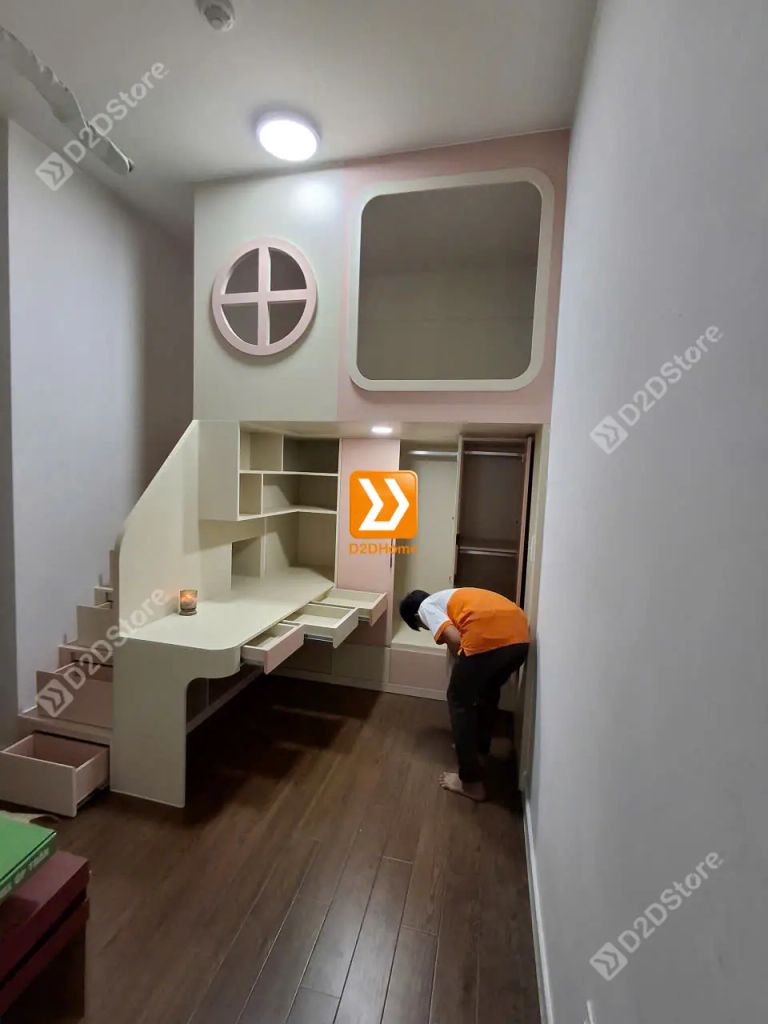 Phòng ngủ giường tầng cho bé gái nhà anh Đình Thọ - Ảnh 6