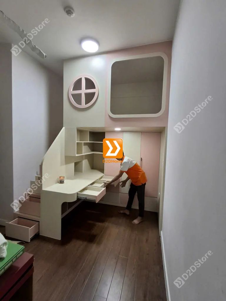 Phòng ngủ giường tầng cho bé gái nhà anh Đình Thọ - Ảnh 9