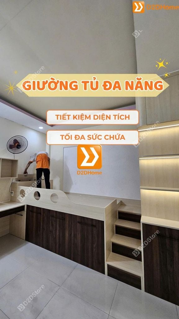 Tủ giường đa năng lưu trữ thông minh nhà anh Phương Trần