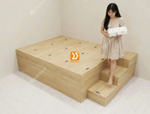 Giường ngủ kết hợp tủ lưu trữ nhiều kích thước mã BC.GDN23