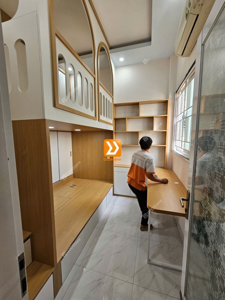 Phòng ngủ giường tầng cho 2 bé trai và gái nhà chị My My
