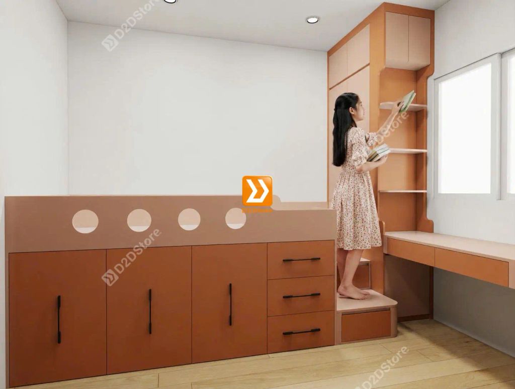 Hệ giường tủ bàn kết hợp tiết kiệm diện tích cho bạn nam hoặc nữ - Ảnh 1