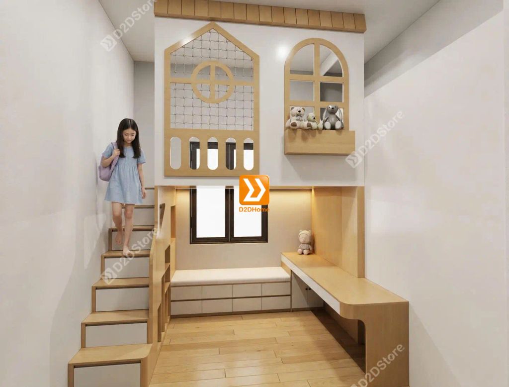 Phòng ngủ giường tầng cho bé gái nhà chị Thanh Diễm - Ảnh 1