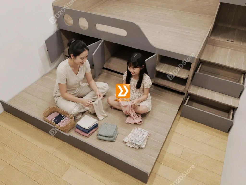 Phòng ngủ với hệ giường tủ kết hợp nhà anh An Thony - Ảnh 2