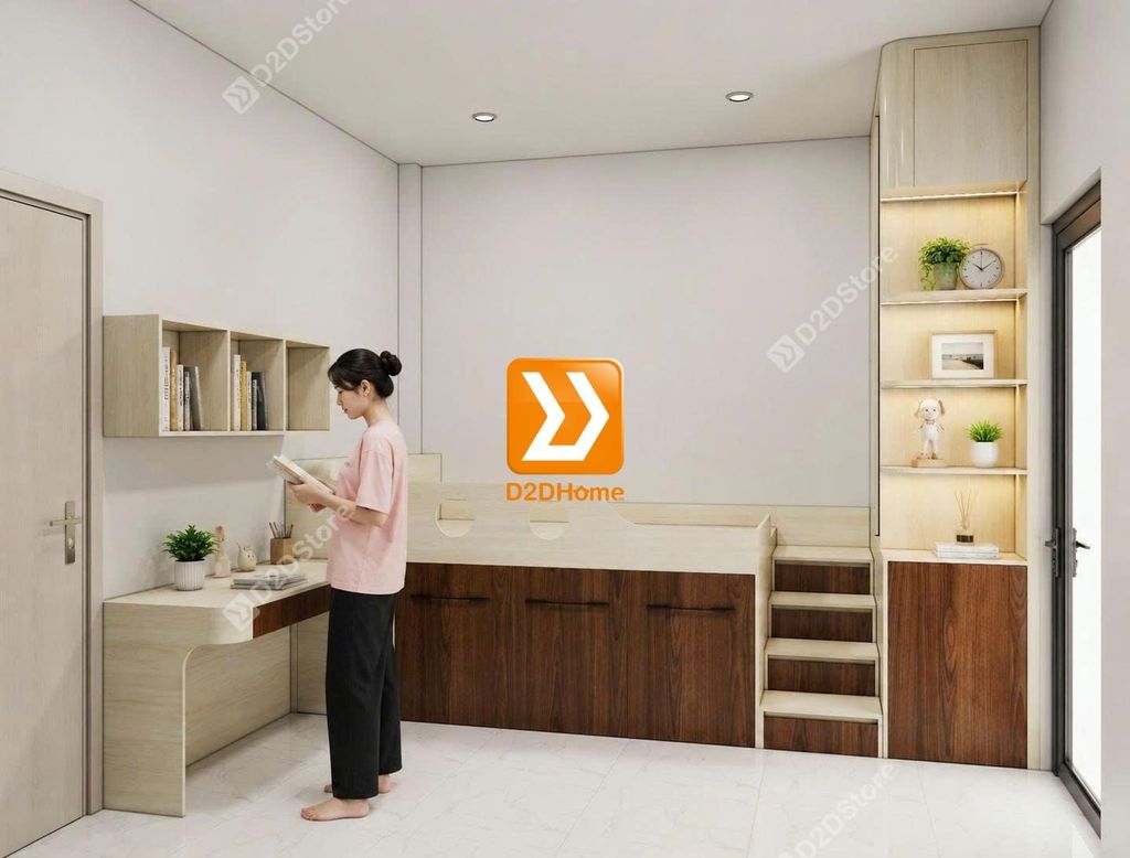 Tủ giường đa năng lưu trữ thông minh nhà anh Phương Trần