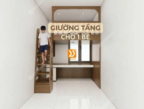 Phòng ngủ giường tầng cho bé trai nhà chị Phương Thảo