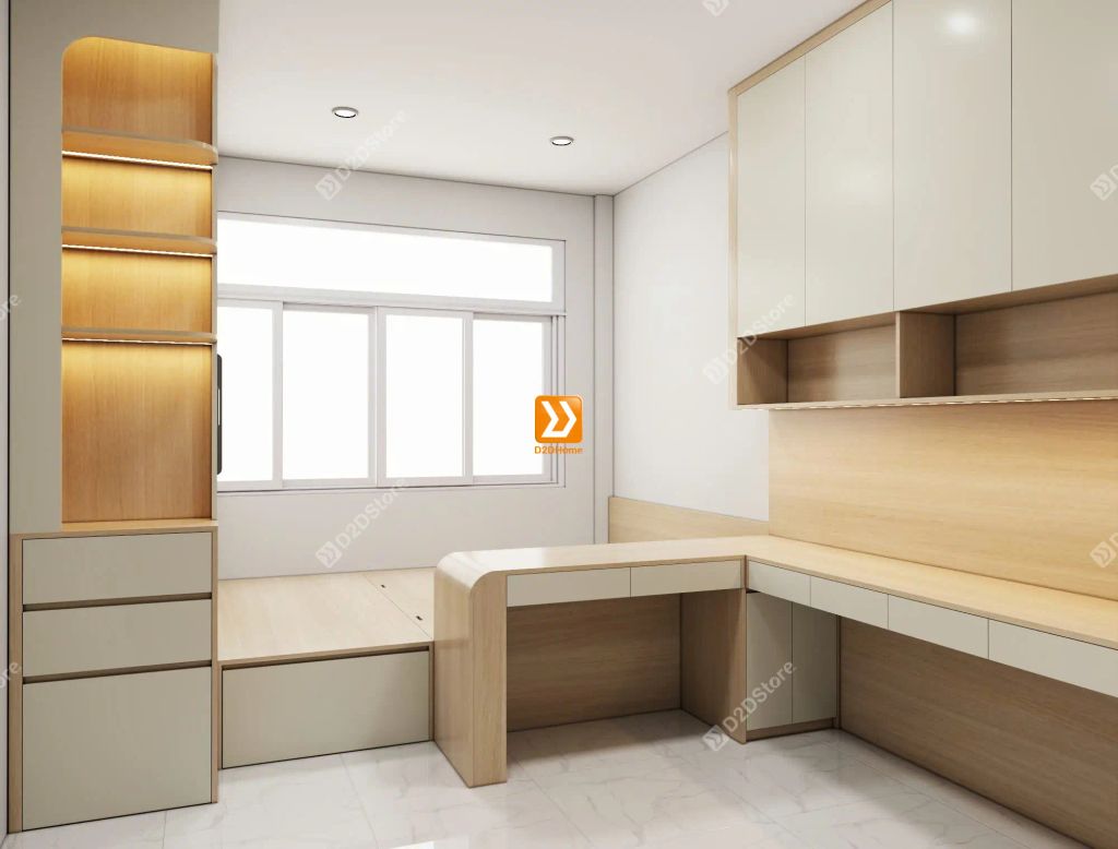 Hệ giường tủ bàn kết hợp bố trí tiết kiệm diện tích tối ưu công năng nhà anh Hữu Vĩnh - Ảnh 9