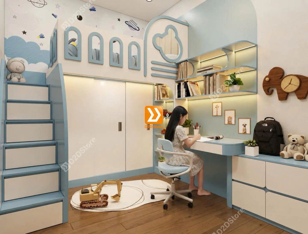 Phòng ngủ giường tầng cho bé gái nhà chị Mỹ Xuyên - Ảnh 1